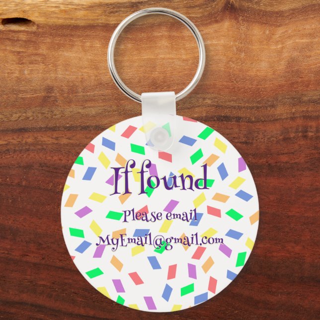 Ally in purple | pastel rainbow sprinkles key ring (Back)