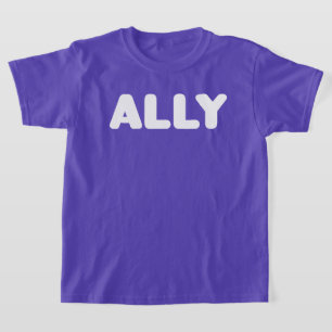 Ally LGBT Straight Allies Spirit Day White Purple T-Shirt