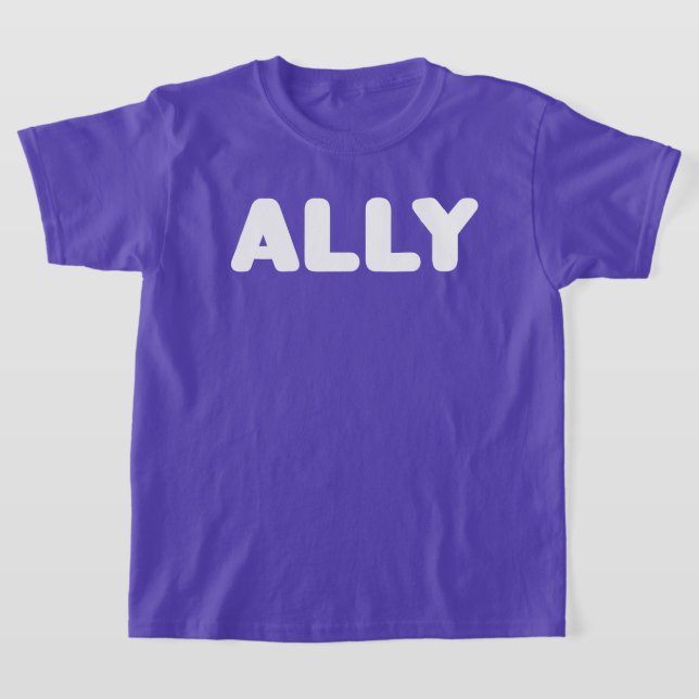 Ally LGBT Straight Allies Spirit Day White Purple T-Shirt (Laydown)