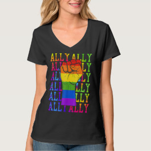 Ally Lgbt Tie Dye  Lesbian Gay Pride Month Transge T-Shirt