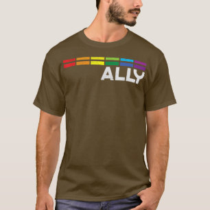 ALLY LGBTQ Rainbow Pride Flag Lesbian Gay Vintage  T-Shirt