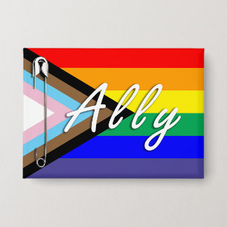 Ally LGBTQ+ Safety Pin button
