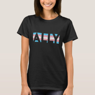 ALLY LGBTQ Transgender Pride Flag LGBT Trans Proud T-Shirt