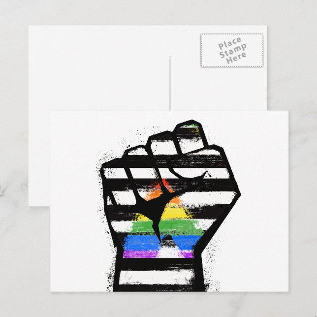 Ally Pride Fist Postcard (Front/Back)