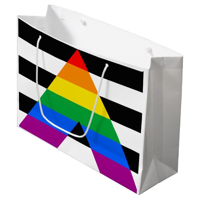 Ally Pride Flag Large Gift Bag (Front Angled)