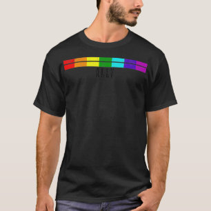 Ally Pride Month LGBTQ Rainbow Flag Gay Lesbian Qu T-Shirt