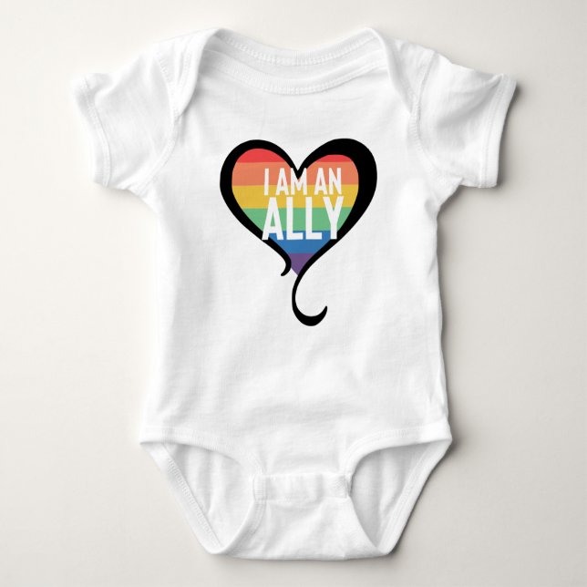 Ally Pride Rainbow Baby Bodysuit (Front)