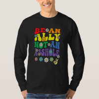Ally Pride Rainbow Retro Groovy LGBTQ Say Gay