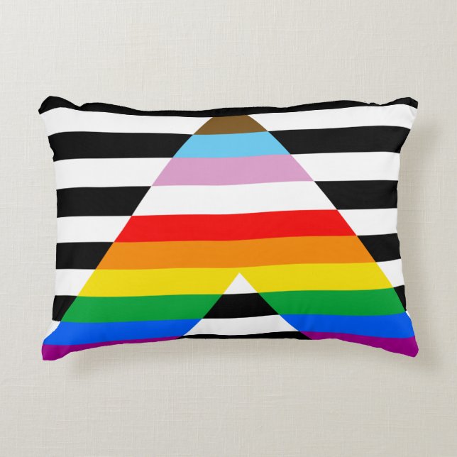 Ally Progress Pride Flag Decorative Cushion (Front)