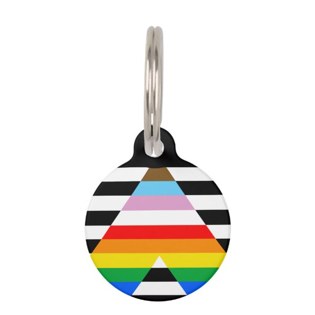 Ally Progress Pride Flag Pet Tag (Front)