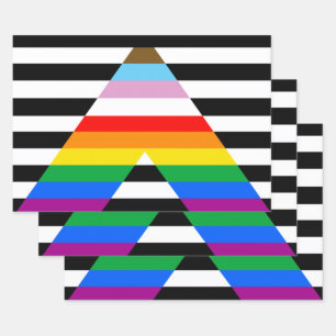 Ally Progress Pride Flag Wrapping Paper Sheet