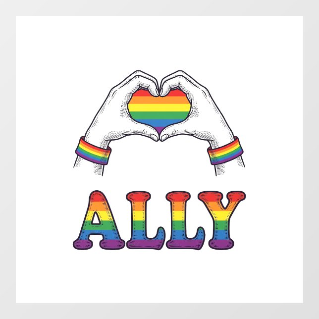 Ally Rainbow Hands Heart Vintage Pride Shirt Desig (Sheet)