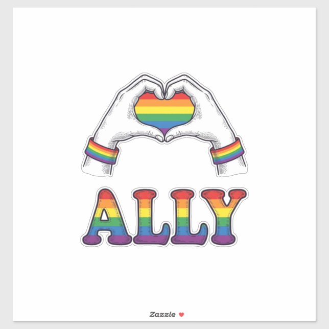 Ally Rainbow Hands Heart Vintage Pride Shirt Desig (Sheet)