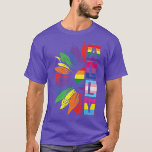 Ally Sunflower Rainbow LGBT Flag Gay Pride Proud L T-Shirt