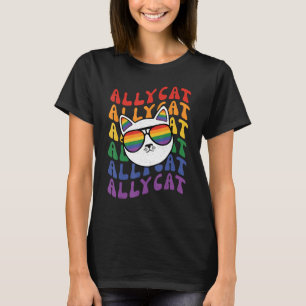 AllyCat  Ally Cat Gay Pride Rainbow Sunglasses LGB T-Shirt