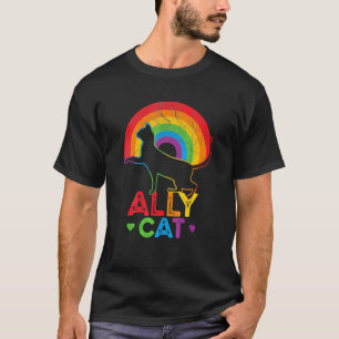 Allycat Lgb Pride Ally Cat With Rainbow T-Shirt