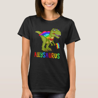 Allysaurus LGB Dinosaur Rainbow Flag Ally LGBT Pri T-Shirt