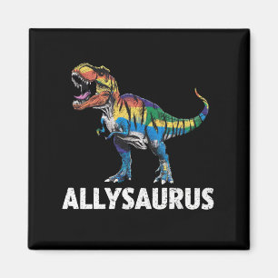 Allysaurus LGBT Dinosaur Rainbow Flag Ally LGBT  Magnet