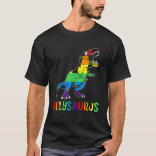 Allysaurus LGBT Shirt Dinosaur Rainbow Flag Ally L