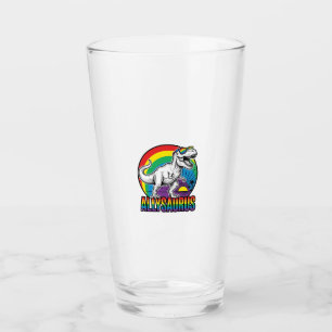 Allysaurus Rainbow Dinosaur Vintage T-Shirt Design Glass