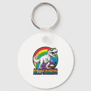 Allysaurus Rainbow Dinosaur Vintage T-Shirt Design Key Ring