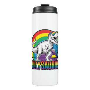 Allysaurus Rainbow Dinosaur Vintage T-Shirt Design Thermal Tumbler