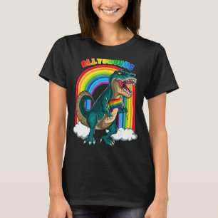 Allysaurus Rex Dinosaur Rainbows Lgbt Gay Pride Fl T-Shirt