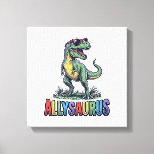 Allysaurus Vintage Dinosaur Sunglasses Shirt Desig Canvas Print