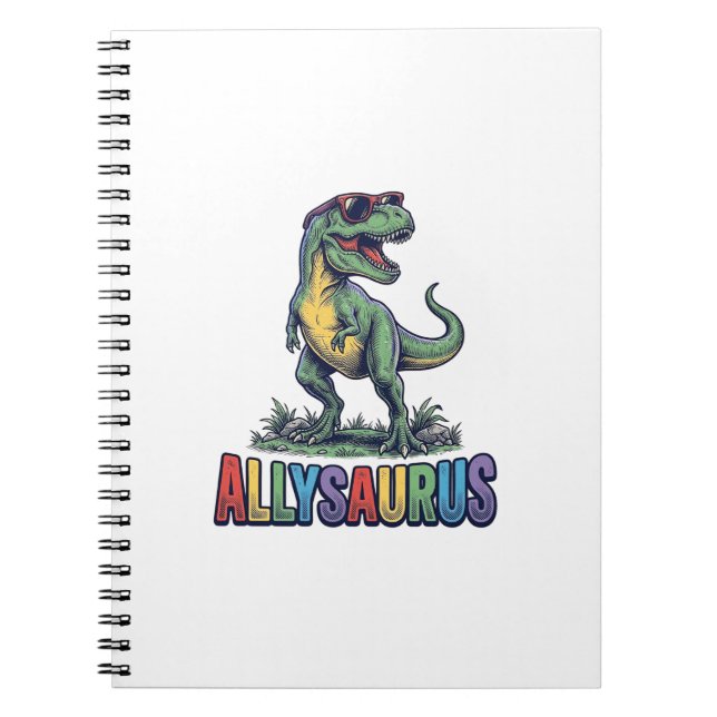 Allysaurus Vintage Dinosaur Sunglasses Shirt Desig Notebook (Front)