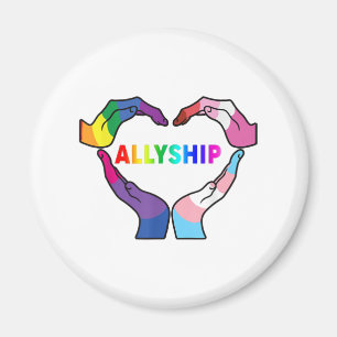Allyship Heart LGBT Support Protect Kids Rainbow F Magnet