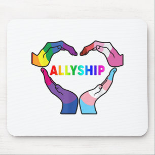Allyship Heart LGBT Support Protect Kids Rainbow F Mouse Pad