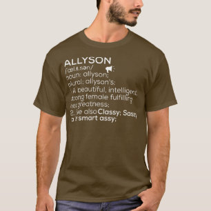 Allyson Name Allyson Definition Allyson Female Nam T-Shirt