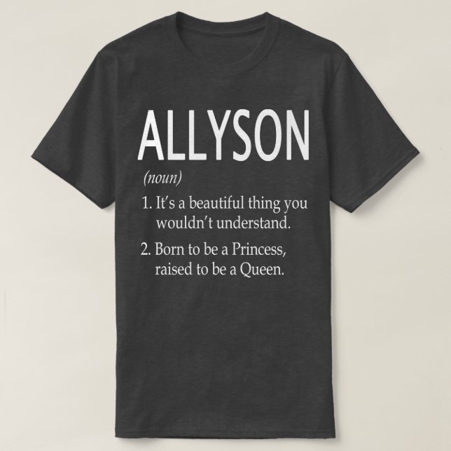 Allyson Name Gift T-Shirt (Design Front)