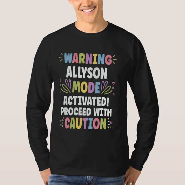 ALLYSON Personalised Name Funny Cute Custom ALLYSO T-Shirt (Front)