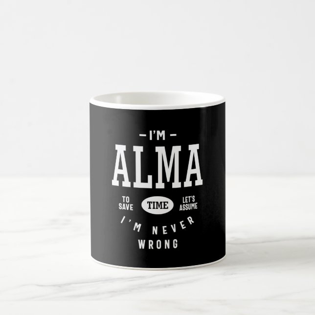 Alma Personalised Name Birthday Coffee Mug (Center)