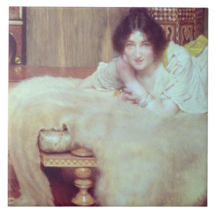 Alma-Tadema A Listener: The Bear Rug, 1899 Tile