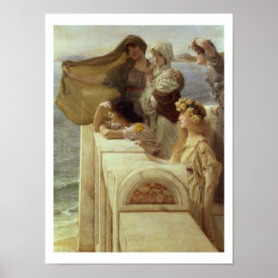 Alma-Tadema At Aphrodite's Cradle, 1908 Poster