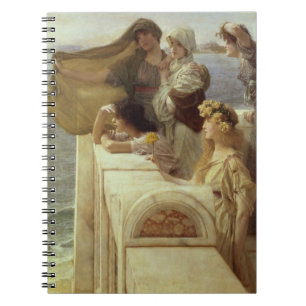 Alma-Tadema   At Aphrodite's Cradle, 1908 Spiral Notebook