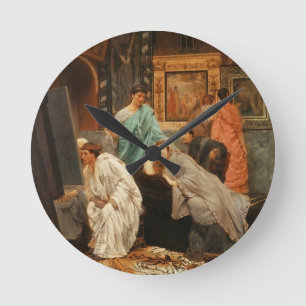Alma-Tadema Collector at the Time of Augustus Round Clock