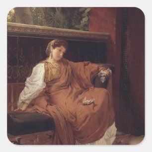 Alma-Tadema Lesbia Weeping over a Sparrow Square Sticker