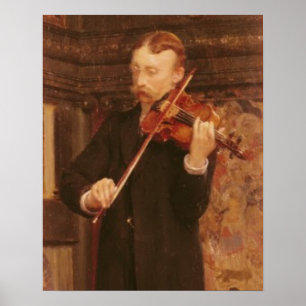 Alma-Tadema Maurice Sons playing the Violin Poster