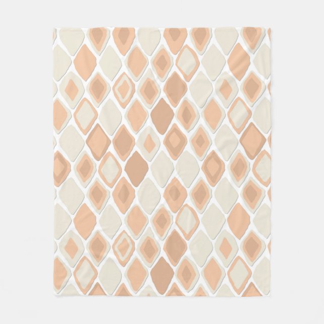 Almas diamond ikat soft peach fleece blanket (Front)