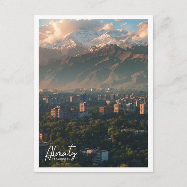 Almaty Kazakhstan Travel Place illustration Postcard (Front)