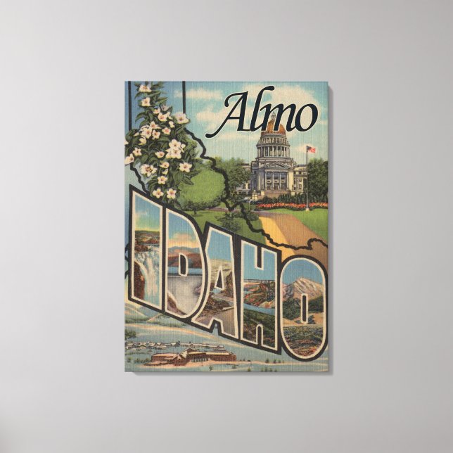 Almo, IdahoLarge Letter ScenesAlmo, ID Canvas Print (Front)
