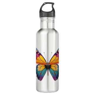Almofada com um desenho de uma Borboleta colorida. 710 Ml Water Bottle