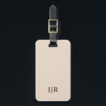 Almond And Black I Modern Monogram  Luggage Tag<br><div class="desc">This modern luggage tag design features a rich Almond background,  with your initials in bold black text for a look that is simple and stylish,  yet professional.</div>