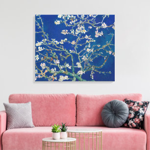 Almond Bloom (Indigo) Van Gogh Canvas Print