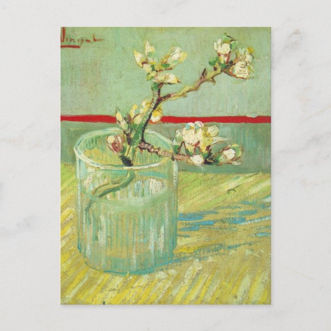 Almond Blossom Branches in Glass Van Gogh Fine Art Postcard (Front)
