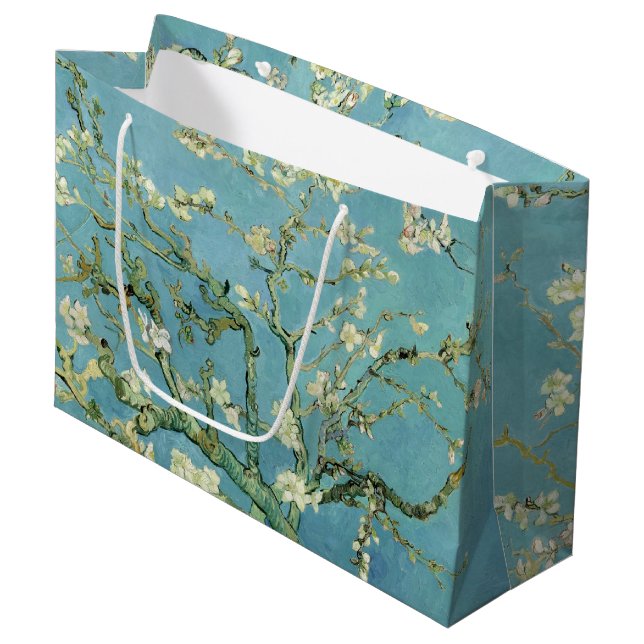 Almond Blossom by Van Gogh Fine Art Large Gift Bag (Front Angled)