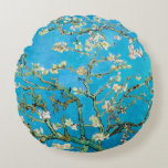 Almond Blossom Vincent van Gogh Round Cushion<br><div class="desc">Beautiful almond blossoms on almond tree by Vincent van Gogh.</div>